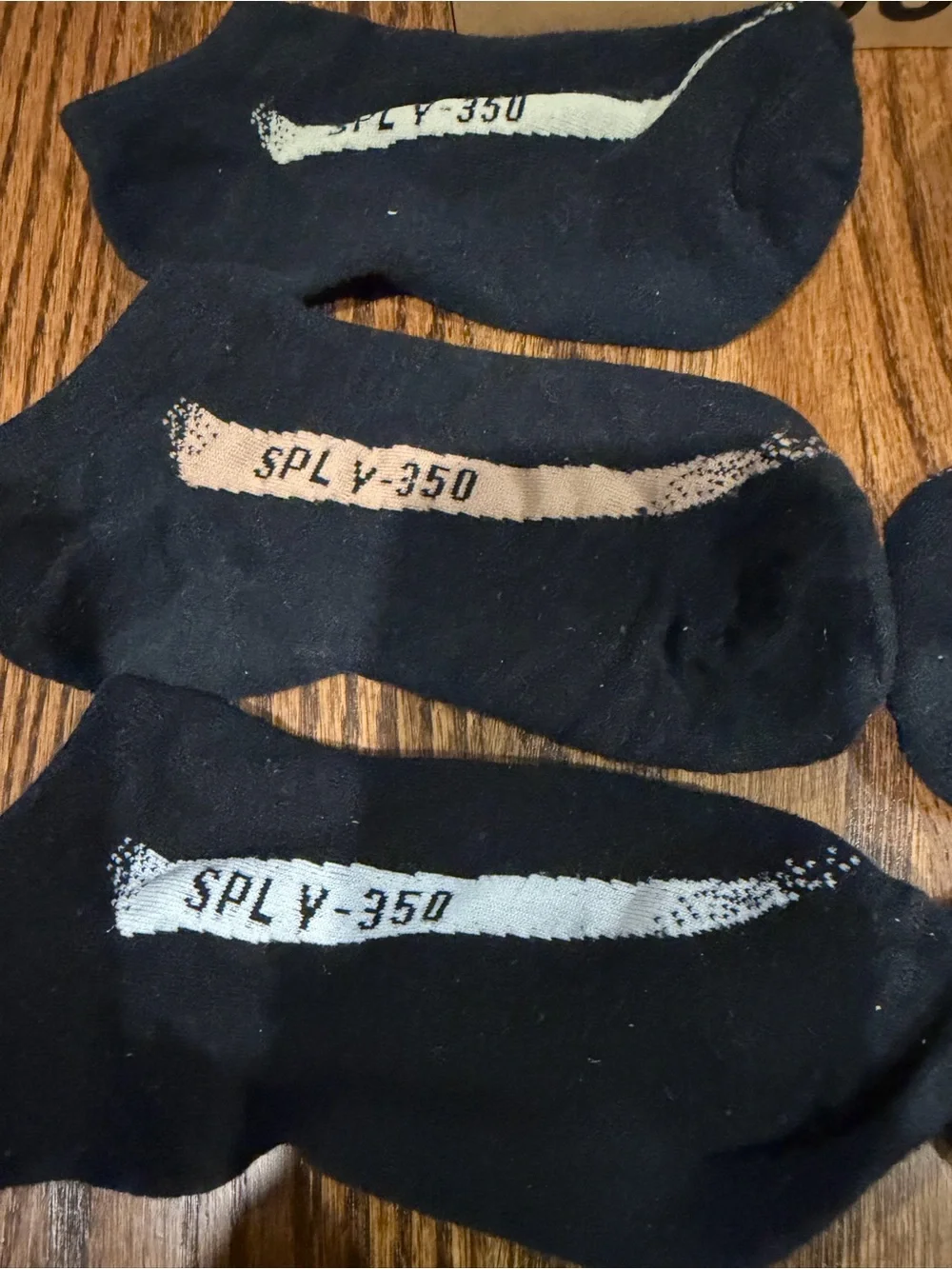 Adidas Yeezy SPLY-350 Black No-Show Socks -3 pairs worn once